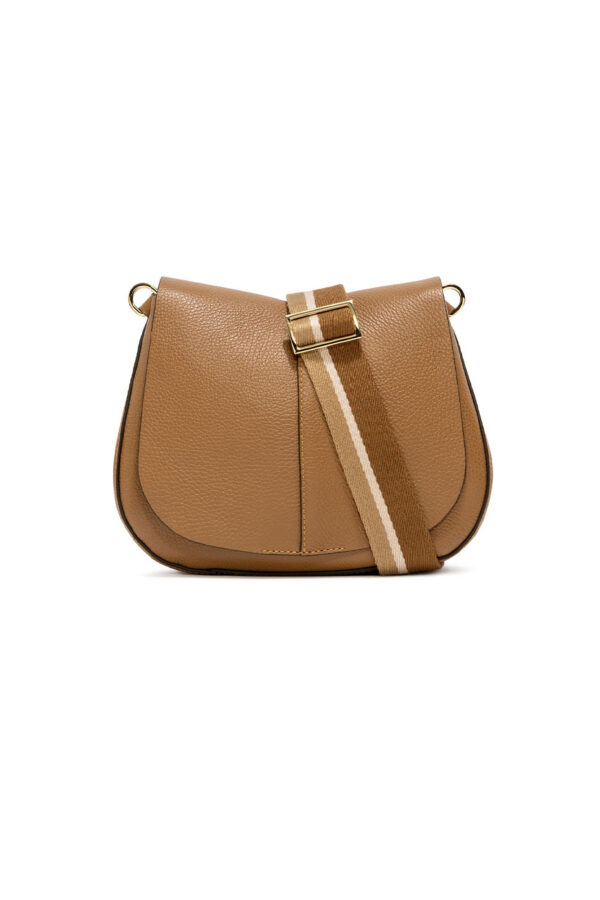 Borsa media in pelle marrone