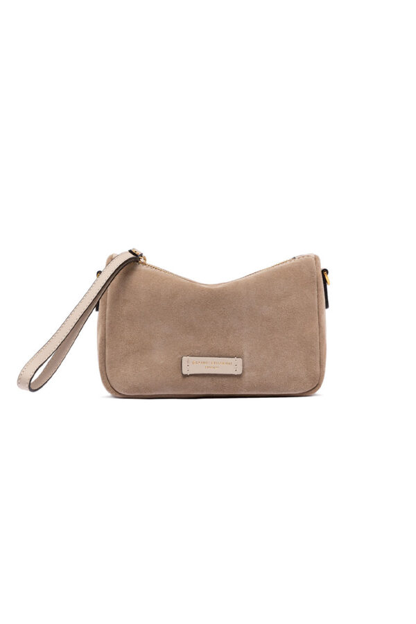 Pochette in pelle scamosciata