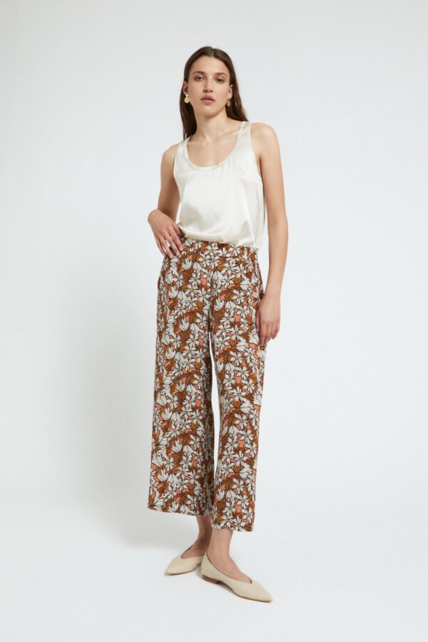 Pantalone palazzo fantasia fiori
