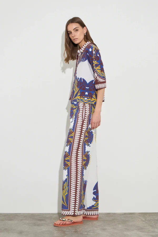 Pantaloni fantasia effetto lino