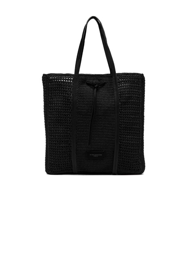 Shopping bag in tessuto effetto uncinetto