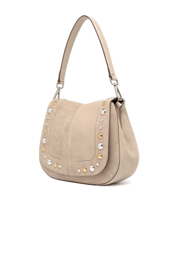 Borsa Helena Round scamosciata nude Chiarini