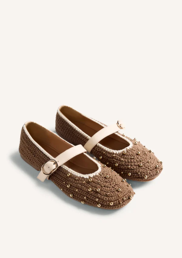 Ballerine Manyoni in pelle e uncinetto di Gioseppo