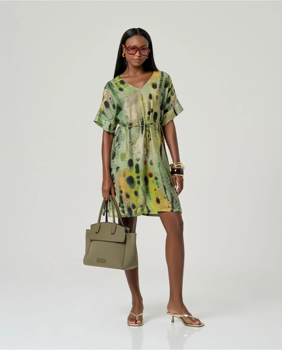 Abito corto stampa astratta di Surkana